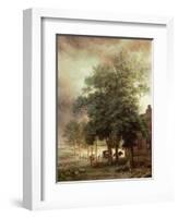 Landscape with Carriage or House Beyond the Trees-Paulus Potter-Framed Giclee Print