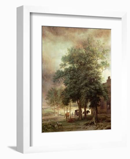 Landscape with Carriage or House Beyond the Trees-Paulus Potter-Framed Giclee Print
