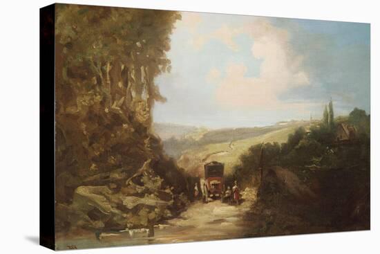 Landscape with Carriage-Leon Bakst-Stretched Canvas