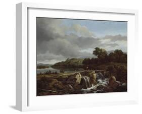 Landscape with Cascade, 1670s-Jacob Isaaksz Ruisdael-Framed Giclee Print