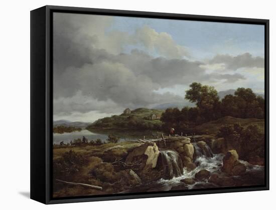 Landscape with Cascade, 1670s-Jacob Isaaksz Ruisdael-Framed Stretched Canvas