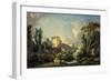 Landscape with Castle and Mill, c.1765-Francois Boucher-Framed Giclee Print