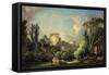 Landscape with Castle and Mill, c.1765-Francois Boucher-Framed Stretched Canvas