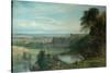 Landscape with Castle and River and Chepstow Castle, 1862-Henry Dawson-Stretched Canvas