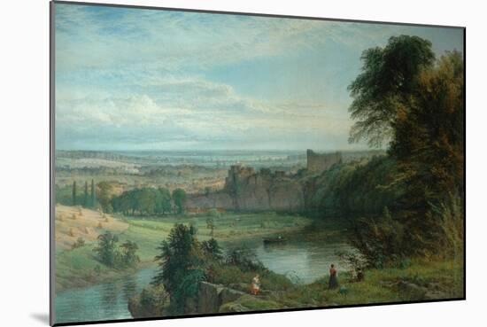 Landscape with Castle and River and Chepstow Castle, 1862-Henry Dawson-Mounted Giclee Print