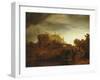 Landscape with Castle, Imaginary View, C.1640-42-Rembrandt van Rijn-Framed Giclee Print