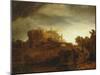 Landscape with Castle, Imaginary View, C.1640-42-Rembrandt van Rijn-Mounted Giclee Print