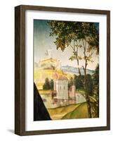 Landscape with Castle in a Moat and Two Swans, 1460-66-Rogier van der Weyden-Framed Giclee Print