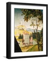 Landscape with Castle in a Moat and Two Swans, 1460-66-Rogier van der Weyden-Framed Giclee Print