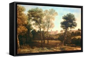 Landscape with Castle-Claude Lorraine-Framed Stretched Canvas