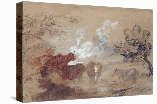 Landscape with Cattle and a Horse in Windy Weather, C.1785-Thomas Gainsborough-Stretched Canvas