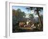 Landscape with Cattle and Figures, 1664-Adriaen van de Velde-Framed Giclee Print