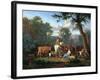 Landscape with Cattle and Figures, 1664-Adriaen van de Velde-Framed Giclee Print