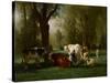 Landscape with Cattle and Sheep, 1852-8-Constant-emile Troyon-Stretched Canvas