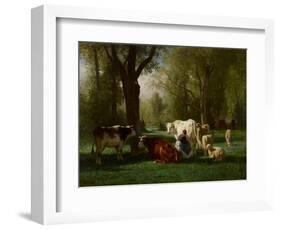 Landscape with Cattle and Sheep, 1852-8-Constant-emile Troyon-Framed Giclee Print