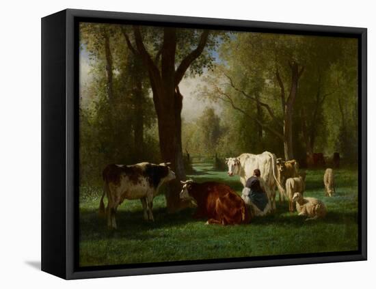 Landscape with Cattle and Sheep, 1852-8-Constant-emile Troyon-Framed Stretched Canvas