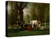 Landscape with Cattle and Sheep, 1852-8-Constant-emile Troyon-Stretched Canvas