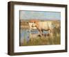 Landscape with Cattle, C.1883-85 (Oil on Canvas)-Joseph Crawhall-Framed Giclee Print