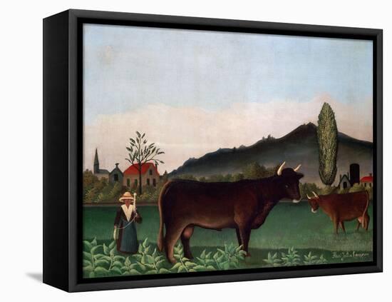 Landscape with Cattle, C. 1900-Henri Rousseau-Framed Stretched Canvas