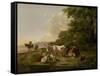 Landscape with Cattle-Pieter Gerardus van Os-Framed Stretched Canvas