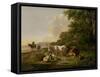 Landscape with Cattle-Pieter Gerardus van Os-Framed Stretched Canvas