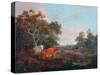 Landscape with Cattle-William Collins-Stretched Canvas