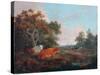 Landscape with Cattle-William Collins-Stretched Canvas