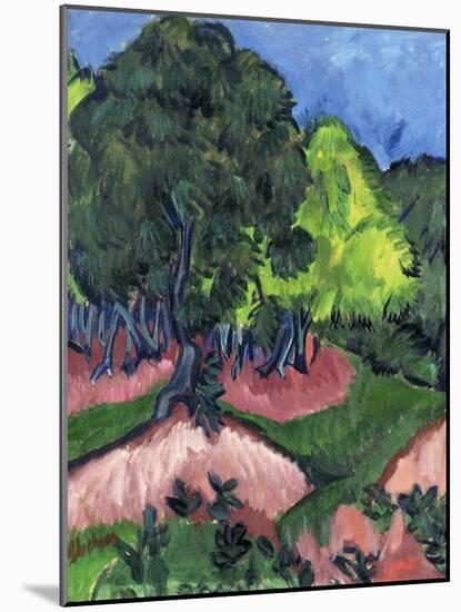 Landscape with Chestnut Tree; Landschaft Mit Kastanienbaum, 1913-Ernst Ludwig Kirchner-Mounted Giclee Print