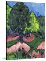 Landscape with Chestnut Tree-Ernst Ludwig Kirchner-Stretched Canvas