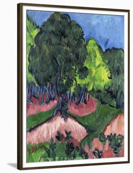 Landscape with Chestnut Tree-Ernst Ludwig Kirchner-Framed Premium Giclee Print