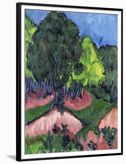 Landscape with Chestnut Tree-Ernst Ludwig Kirchner-Framed Premium Giclee Print