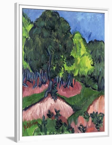 Landscape with Chestnut Tree-Ernst Ludwig Kirchner-Framed Premium Giclee Print