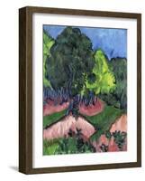 Landscape with Chestnut Tree-Ernst Ludwig Kirchner-Framed Giclee Print