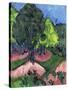 Landscape with Chestnut Tree-Ernst Ludwig Kirchner-Stretched Canvas