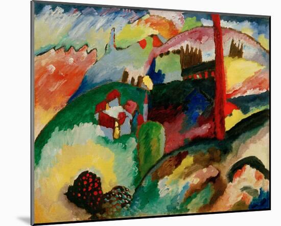 Landscape with Chimneys, 1910-Wassily Kandinsky-Mounted Giclee Print