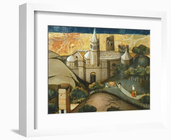 Landscape with Church, the Flight into Egypt, Verdu Retable, 1430-61, Llieda School, Detail-Jaime Ferrer-Framed Giclee Print