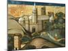 Landscape with Church, the Flight into Egypt, Verdu Retable, 1430-61, Llieda School, Detail-Jaime Ferrer-Mounted Giclee Print