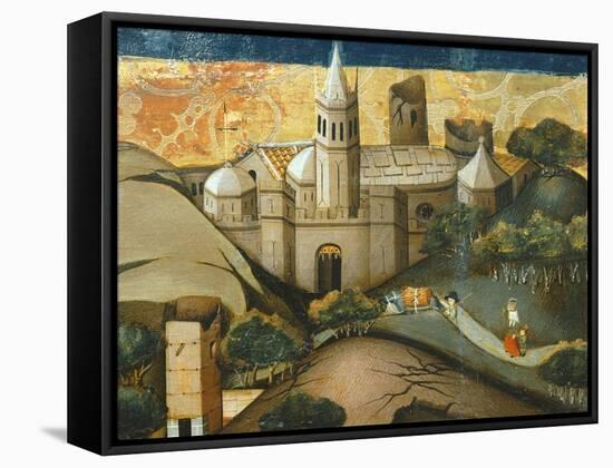 Landscape with Church, the Flight into Egypt, Verdu Retable, 1430-61, Llieda School, Detail-Jaime Ferrer-Framed Stretched Canvas