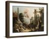 Landscape with Classical Ruins and Figures, c.1725-30-Marco & Sebastiano Ricci-Framed Giclee Print