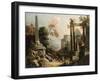 Landscape with Classical Ruins and Figures, c.1725-30-Marco & Sebastiano Ricci-Framed Giclee Print