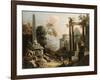 Landscape with Classical Ruins and Figures, c.1725-30-Marco & Sebastiano Ricci-Framed Giclee Print