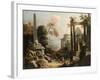 Landscape with Classical Ruins and Figures, c.1725-30-Marco & Sebastiano Ricci-Framed Giclee Print