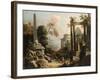 Landscape with Classical Ruins and Figures, c.1725-30-Marco & Sebastiano Ricci-Framed Giclee Print