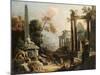 Landscape with Classical Ruins and Figures, c.1725-30-Marco & Sebastiano Ricci-Mounted Giclee Print