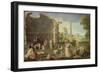 Landscape with Classical Ruins and Women Bathing, C.1552-53 (Oil on Canvas)-Lambert Sustris-Framed Giclee Print