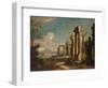 Landscape with Classical Ruins, C. 1750-null-Framed Art Print