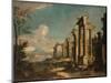 Landscape with Classical Ruins, C. 1750-null-Mounted Art Print