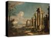 Landscape with Classical Ruins, C. 1750-null-Stretched Canvas