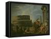 Landscape With Colosseum-Giovanni Paolo Pannini-Framed Stretched Canvas