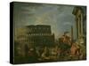 Landscape With Colosseum-Giovanni Paolo Pannini-Stretched Canvas